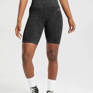 Gymshark Black Print Gym Bike Shorts